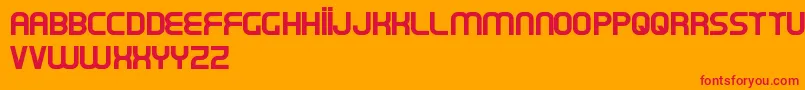 OxinFreePromo-fontti – punaiset fontit oranssilla taustalla