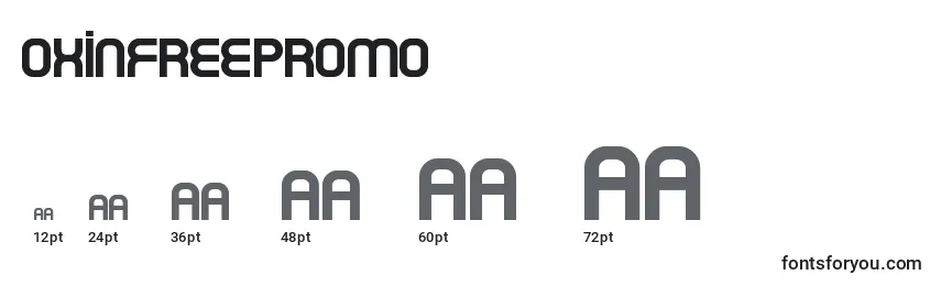 OxinFreePromo Font Sizes