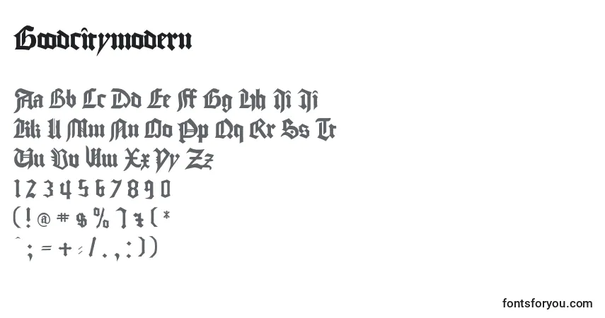 Czcionka Goodcitymodern – alfabet, cyfry, specjalne znaki