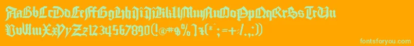 Goodcitymodern-fontti – vihreät fontit oranssilla taustalla