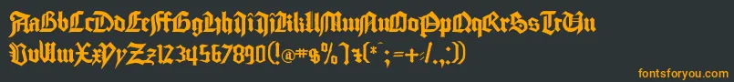 Goodcitymodern-fontti – oranssit fontit mustalla taustalla