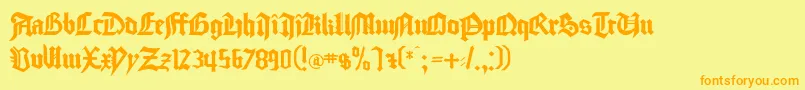 Goodcitymodern Font – Orange Fonts on Yellow Background