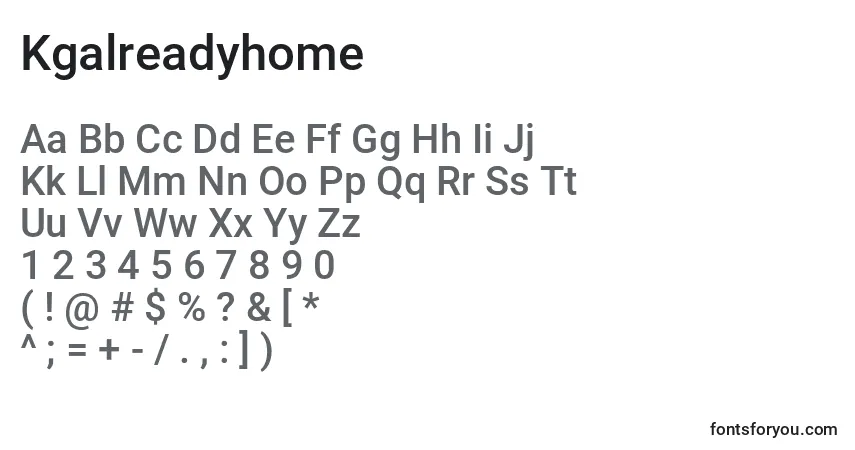 Czcionka Kgalreadyhome – alfabet, cyfry, specjalne znaki