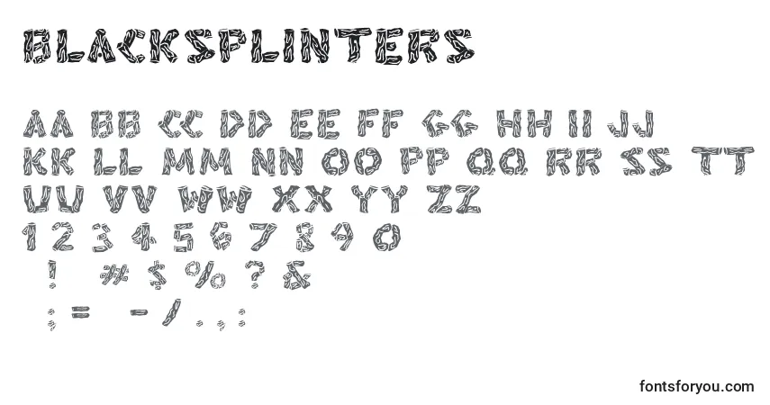 Blacksplinters-fontti – aakkoset, numerot, erikoismerkit