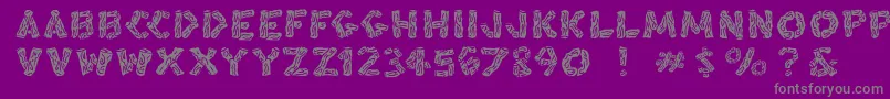 フォントBlacksplinters – 紫の背景に灰色の文字