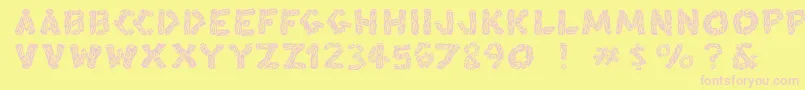 Blacksplinters Font – Pink Fonts on Yellow Background