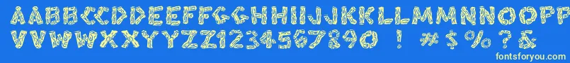 Blacksplinters-Schriftart – Gelbe Schriften auf blauem Hintergrund