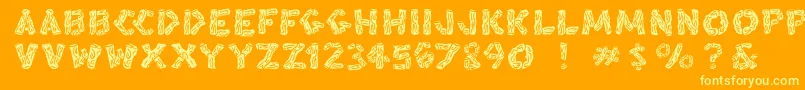 Blacksplinters Font – Yellow Fonts on Orange Background