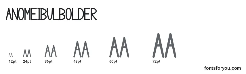 Размеры шрифта AnomeIbulBolder