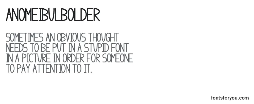 Review of the AnomeIbulBolder Font