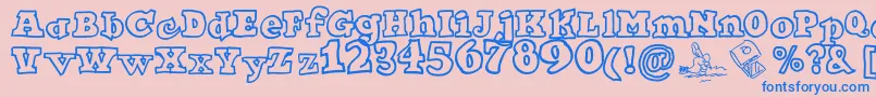 Ode2PasteUp Font – Blue Fonts on Pink Background