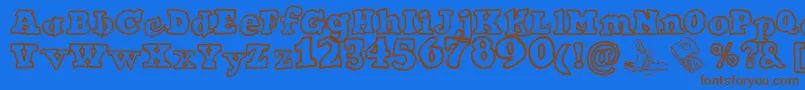 Ode2PasteUp Font – Brown Fonts on Blue Background