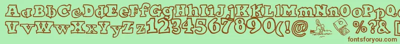 Ode2PasteUp Font – Brown Fonts on Green Background