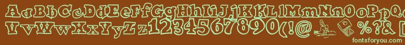 Ode2PasteUp Font – Green Fonts on Brown Background