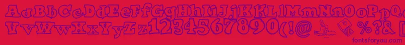 Ode2PasteUp Font – Purple Fonts on Red Background