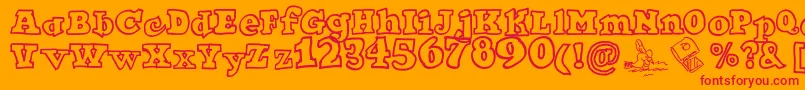 Ode2PasteUp Font – Red Fonts on Orange Background