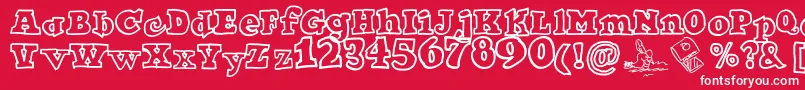 Ode2PasteUp Font – White Fonts on Red Background