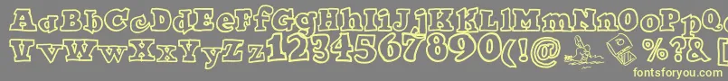 Ode2PasteUp Font – Yellow Fonts on Gray Background