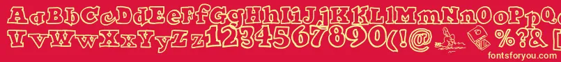 Ode2PasteUp Font – Yellow Fonts on Red Background