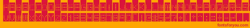 TowerBlock Font – Red Fonts on Orange Background