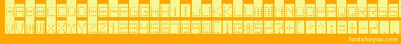 TowerBlock Font – Yellow Fonts on Orange Background