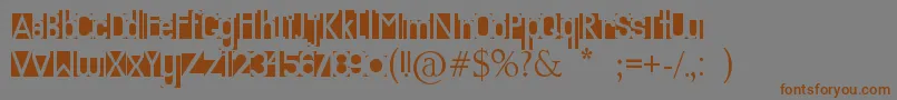 Knockout Font – Brown Fonts on Gray Background