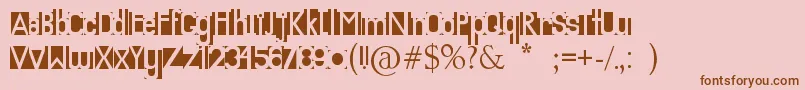 Knockout Font – Brown Fonts on Pink Background