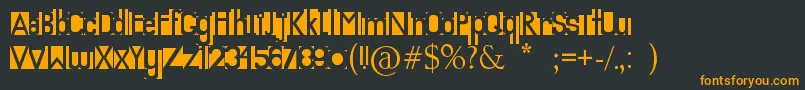 フォントKnockout – 黒い背景にオレンジの文字