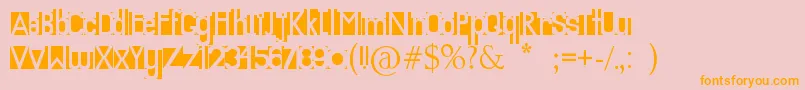 Knockout Font – Orange Fonts on Pink Background