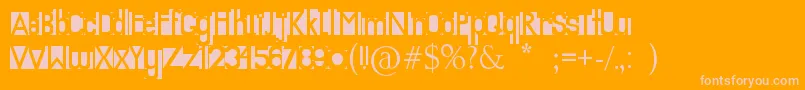 Knockout Font – Pink Fonts on Orange Background