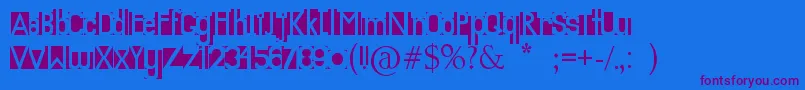 Knockout Font – Purple Fonts on Blue Background