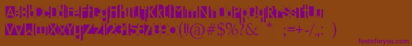 Knockout Font – Purple Fonts on Brown Background