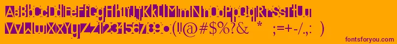 Knockout Font – Purple Fonts on Orange Background