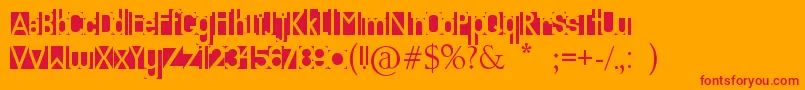 Knockout Font – Red Fonts on Orange Background