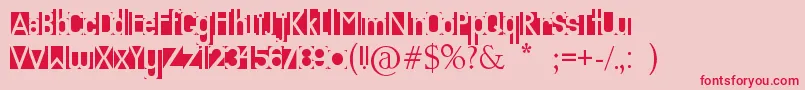 Knockout Font – Red Fonts on Pink Background