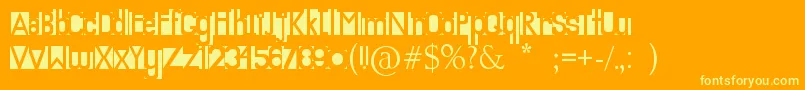 Knockout Font – Yellow Fonts on Orange Background