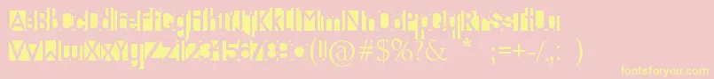Knockout Font – Yellow Fonts on Pink Background