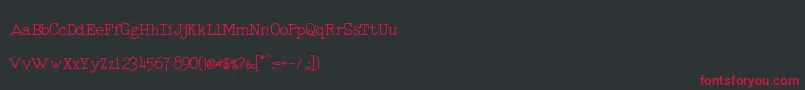 フォントRmTyperighterMedium – 黒い背景に赤い文字