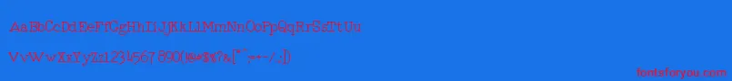 RmTyperighterMedium-Schriftart – Rote Schriften auf blauem Hintergrund