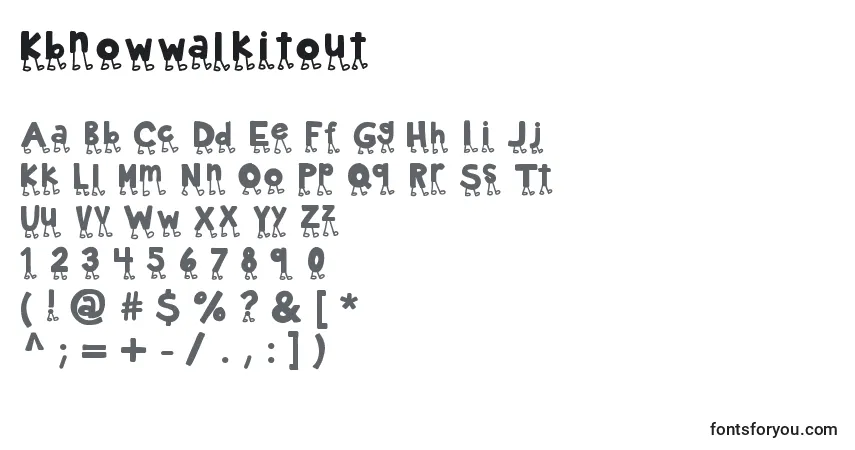 Kbnowwalkitout-fontti – aakkoset, numerot, erikoismerkit