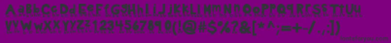 フォントKbnowwalkitout – 紫の背景に黒い文字