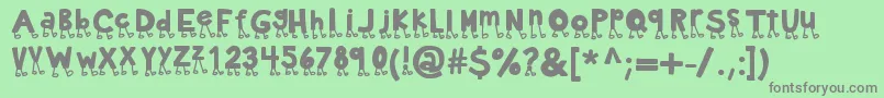 Kbnowwalkitout Font – Gray Fonts on Green Background