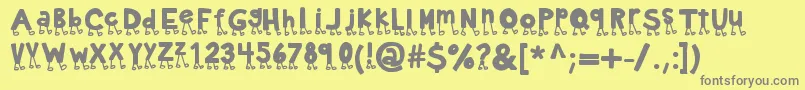 Kbnowwalkitout Font – Gray Fonts on Yellow Background