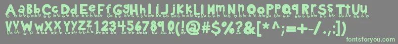 Kbnowwalkitout Font – Green Fonts on Gray Background