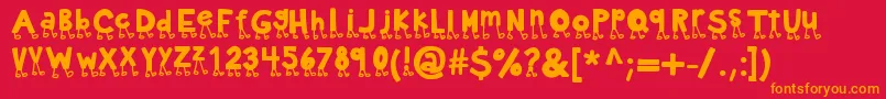Kbnowwalkitout Font – Orange Fonts on Red Background