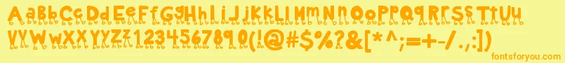 Kbnowwalkitout Font – Orange Fonts on Yellow Background