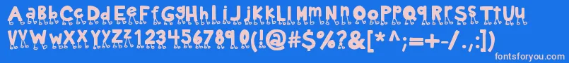 Kbnowwalkitout Font – Pink Fonts on Blue Background