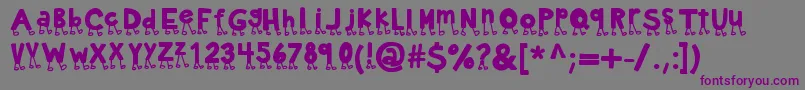Kbnowwalkitout Font – Purple Fonts on Gray Background
