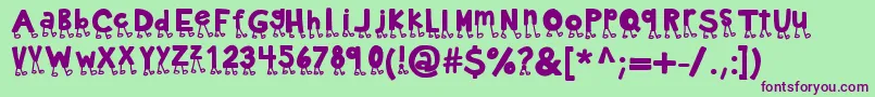 Kbnowwalkitout Font – Purple Fonts on Green Background