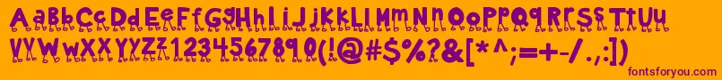 Kbnowwalkitout Font – Purple Fonts on Orange Background